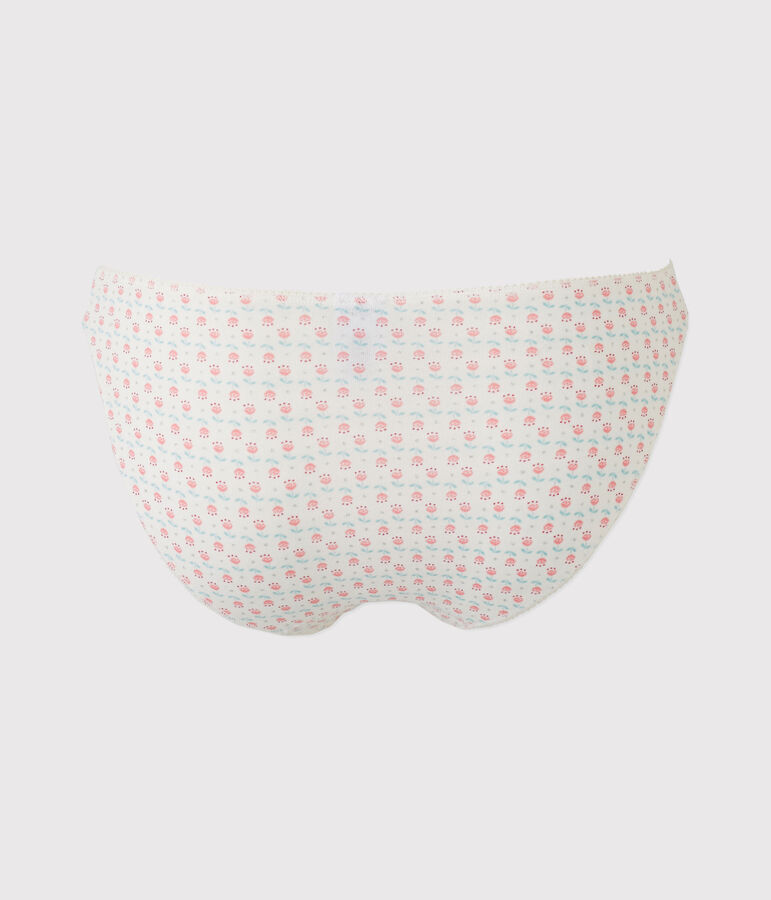 Culotte fille imprim&eacute;e en jersey stretch blanc/multicouleur