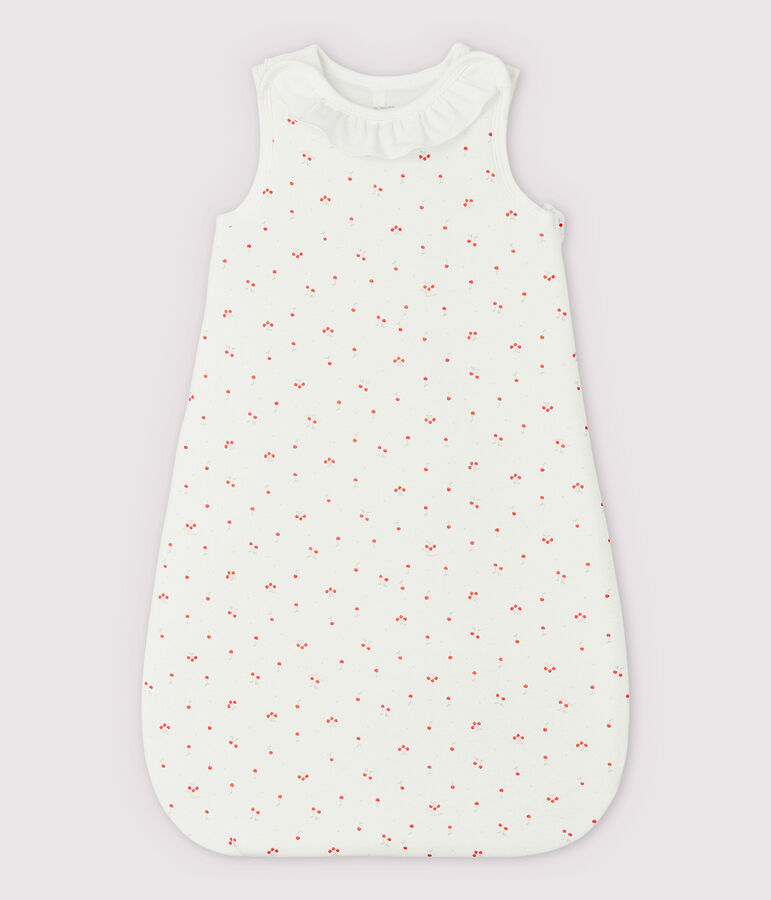 Gigoteuse cerise &agrave; collerette b&eacute;b&eacute; en coton biologique blanc MARSHMALLOW/blanc MULTICO