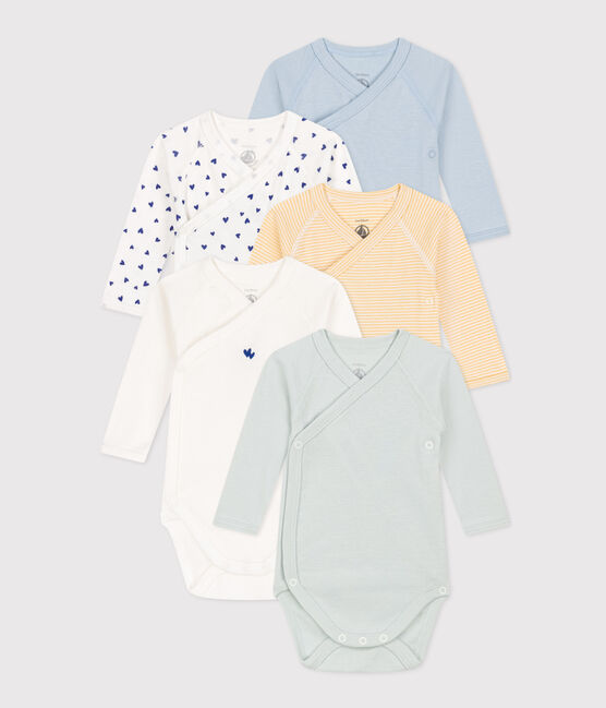 Lot de 5 bodies croisés manches longues en coton variante 1