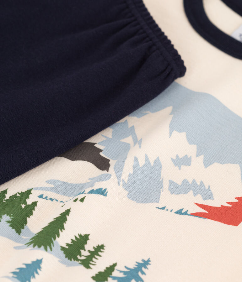 Pyjama en coton enfant bleu SMOKING/blanc MULTICO