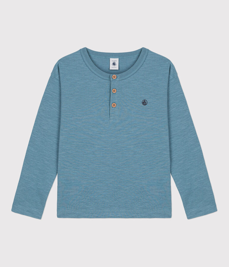Tee-shirt manches longues en coton enfant gar&ccedil;on bleu ROVER