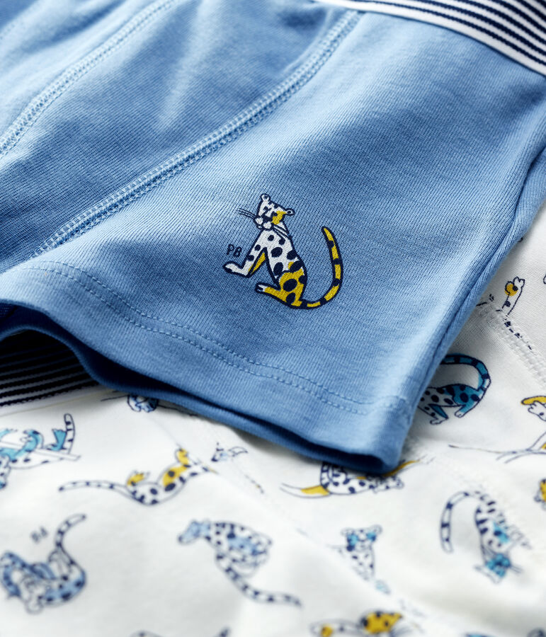 Lot de 2 boxers imprim&eacute; panth&egrave;res petit gar&ccedil;on en coton biologique multicouleur