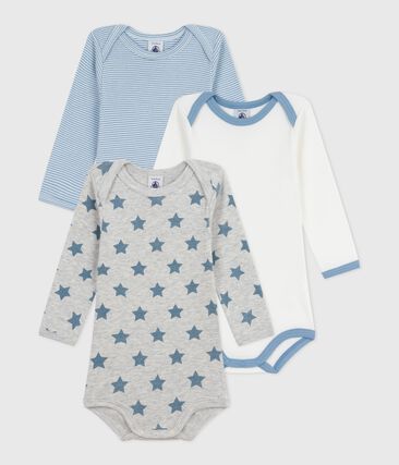 Lot de bodies manches longues en coton imprimé étoiles bébé