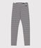 Legging en tubique enfant fille bleu SMOKING/blanc MARSHMALLOW