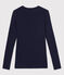 Tee-shirt L'ICONIQUE col rond en coton Femme bleu SMOKING