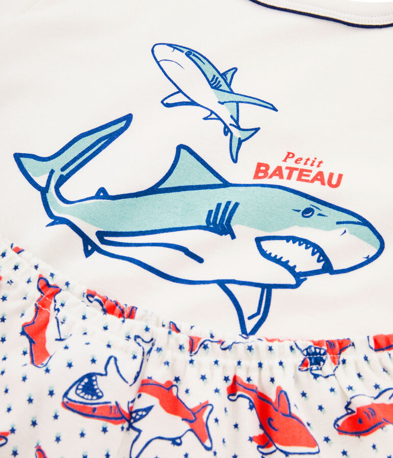 Pyjacourt petit gar&ccedil;on en c&ocirc;te blanc MARSHMALLOW/blanc MULTICO