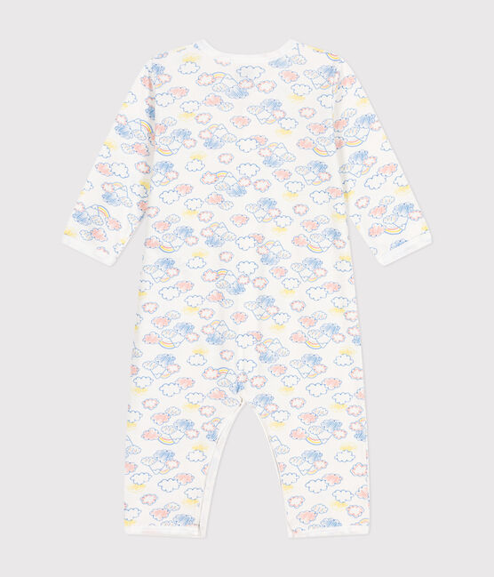 Pyjama sans pieds en coton bébé blanc MARSHMALLOW/blanc MULTICO