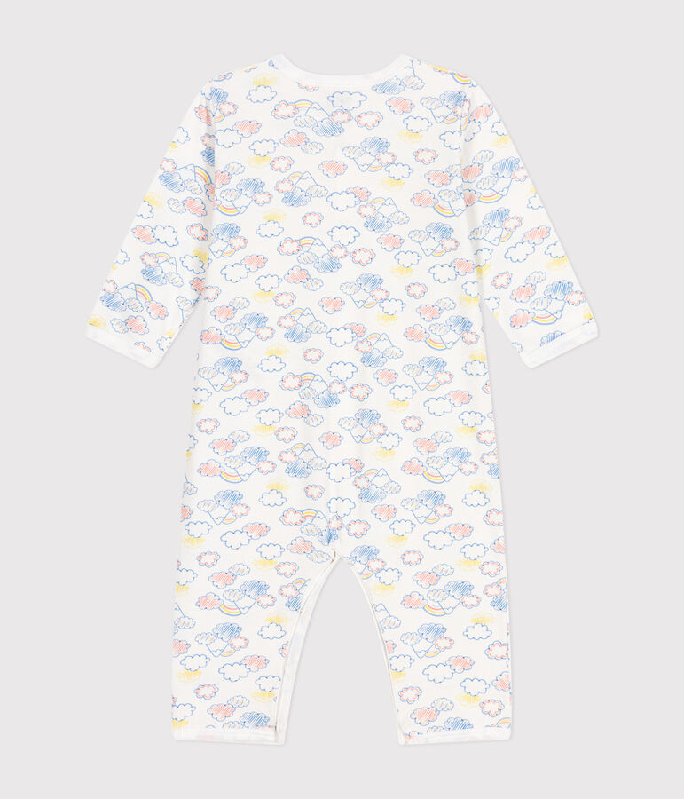 Pyjama sans pieds en coton b&eacute;b&eacute; blanc MARSHMALLOW/blanc MULTICO