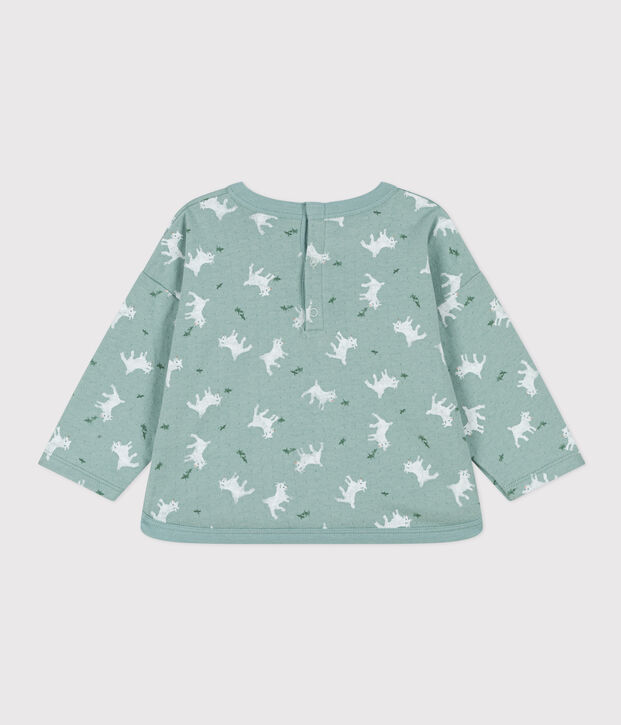 Tee-shirt manches longues en tubique b&eacute;b&eacute; vert/multicouleur