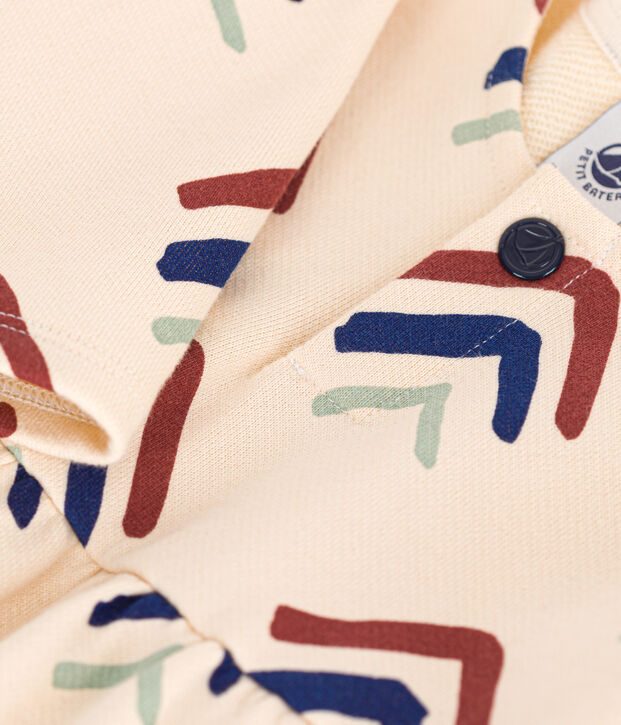 Robe manches longues en molleton b&eacute;b&eacute; &eacute;cru/multicouleur