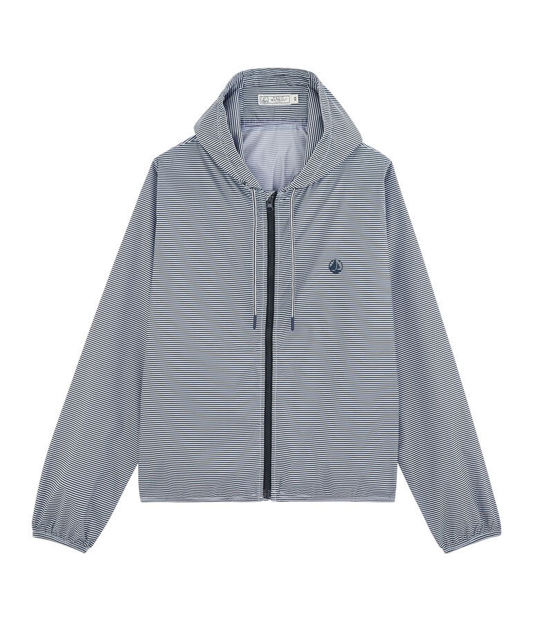 Coupe-vent court mixte bleu/blanc