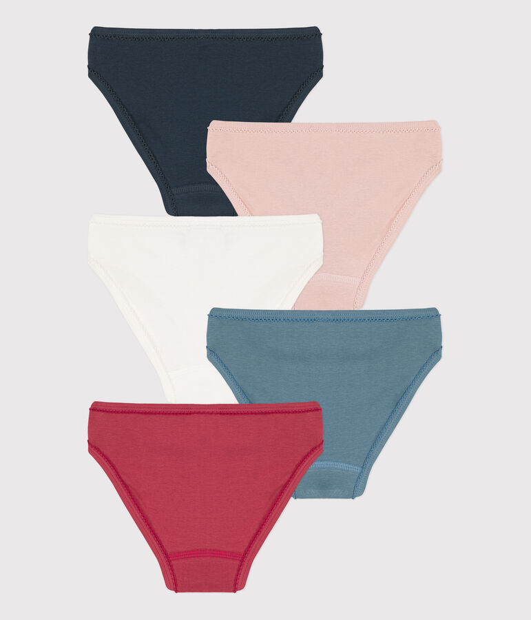 Lot de 5 culottes petite fille en coton multicouleur