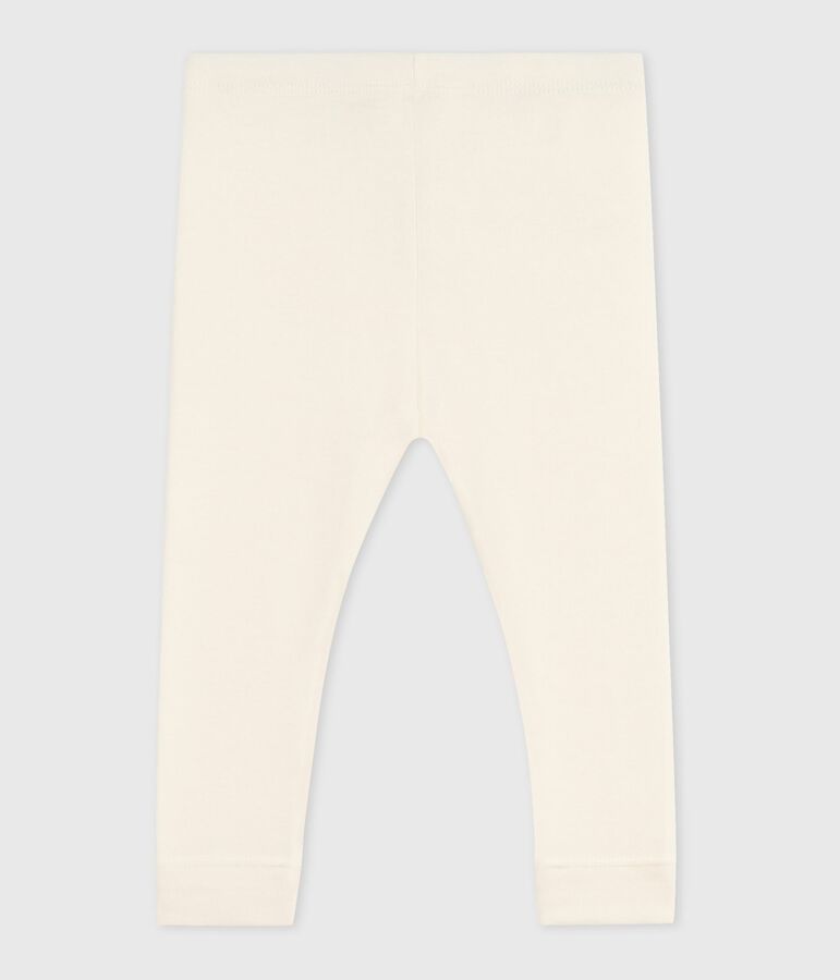 Legging b&eacute;b&eacute; en coton uni &eacute;cru MILK