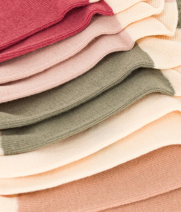 Lot de 5 paires de chaussettes unies en jersey de coton enfants multicouleur