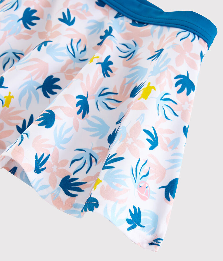 Jupe de bain enfant fille blanc/multicouleur