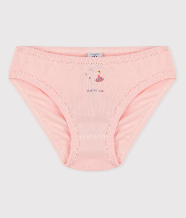 Culotte petite fille en coton rose