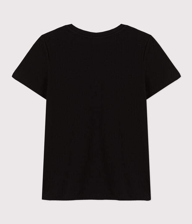 Tee-shirt LE DROIT col rond en coton Femme noir