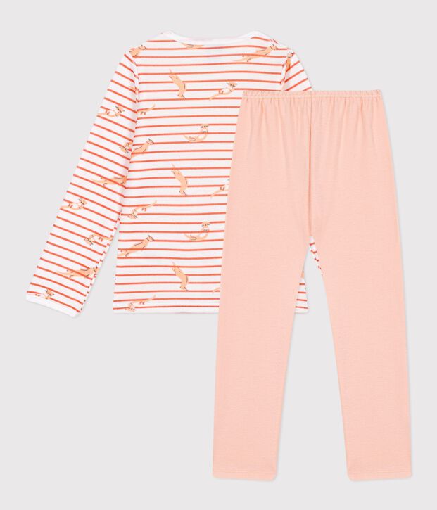 Pyjama  en velours blanc/rose/multicouleur
