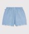 Short enfant en coton uni bleu