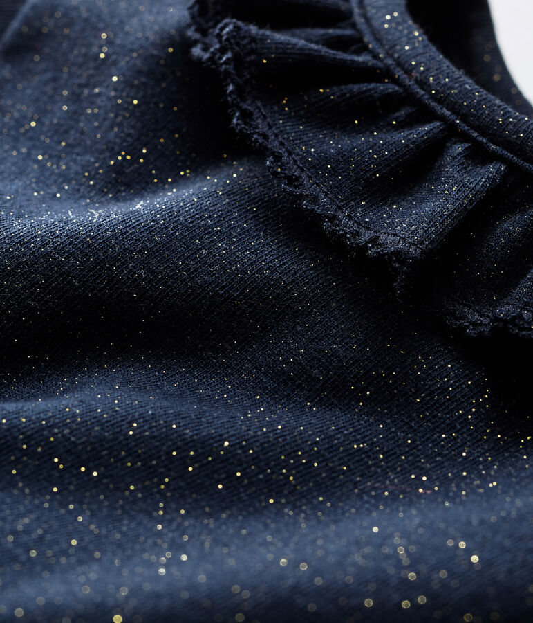 Body manches longues imprim&eacute; avec collerette b&eacute;b&eacute; fille bleu/jaune