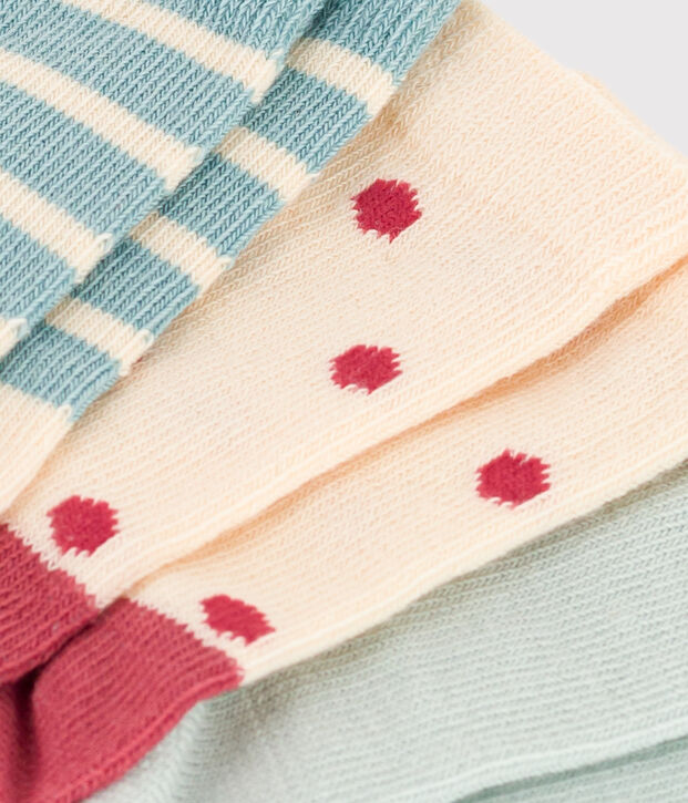 Lot de 3 paires de chaussettes pois en jersey de coton b&eacute;b&eacute; multicouleur