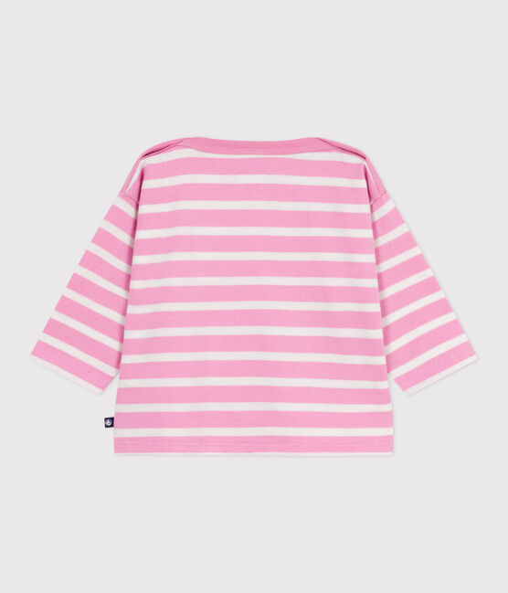 Marinière bébé en coton rose BOUDOIR/ MILK