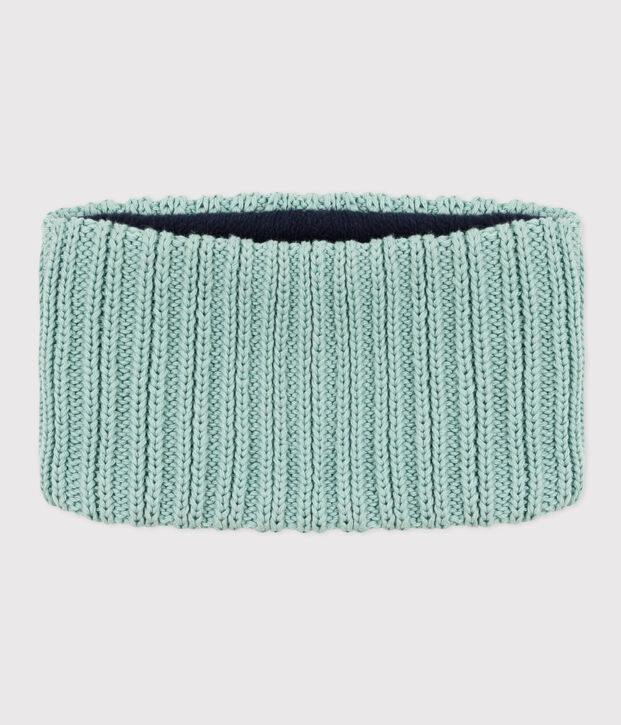 Snood en tricot doubl&eacute; en polaire b&eacute;b&eacute;/enfant gar&ccedil;on-fille vert