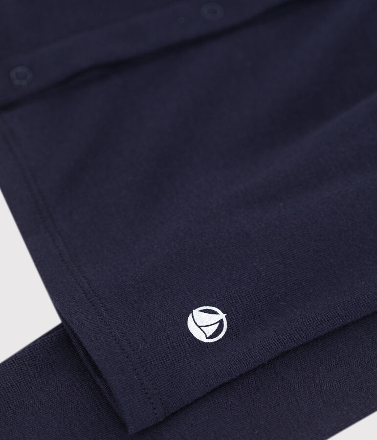 Cardigan enfant en coton uni bleu SMOKING