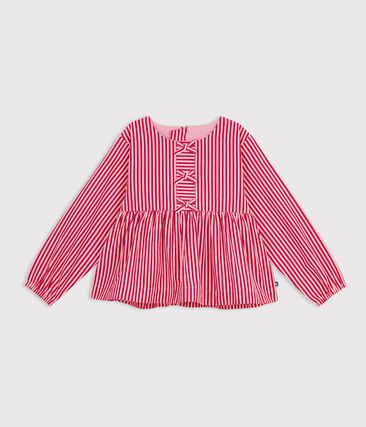Blouse enfant en coton manches longues à rayures