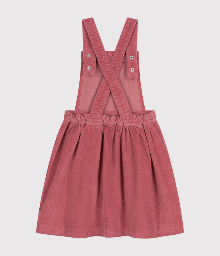 Robe salopette en velours enfant fille rose ROSEWOOD