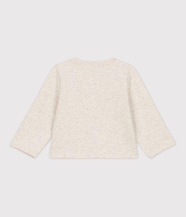 Cardigan b&eacute;b&eacute; uni en jersey &eacute;pais beige chin&eacute;