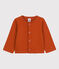 Cardigan bébé uni en jersey épais marron RUSTY