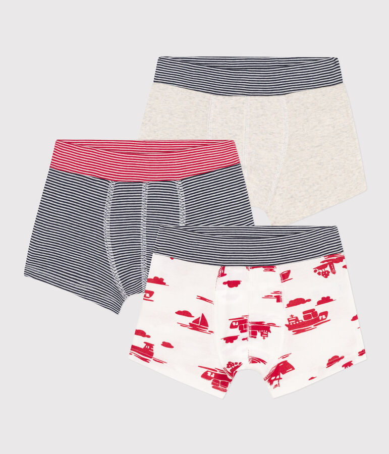 Lot de 3 boxers Le Havre en coton petit gar&ccedil;on multicouleur