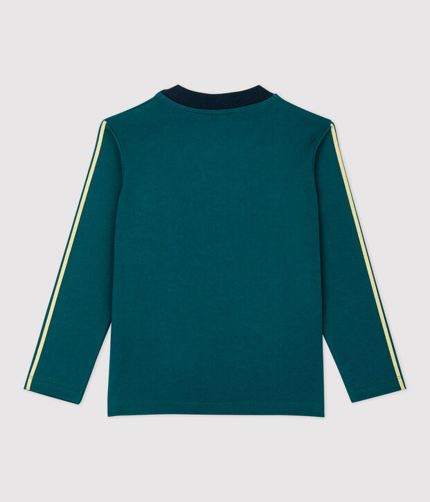 Tee-shirt manches longues en coton enfant gar&ccedil;on vert