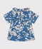 Blouse manches courtes en popeline bébé bleu BEACH/ MULTICO