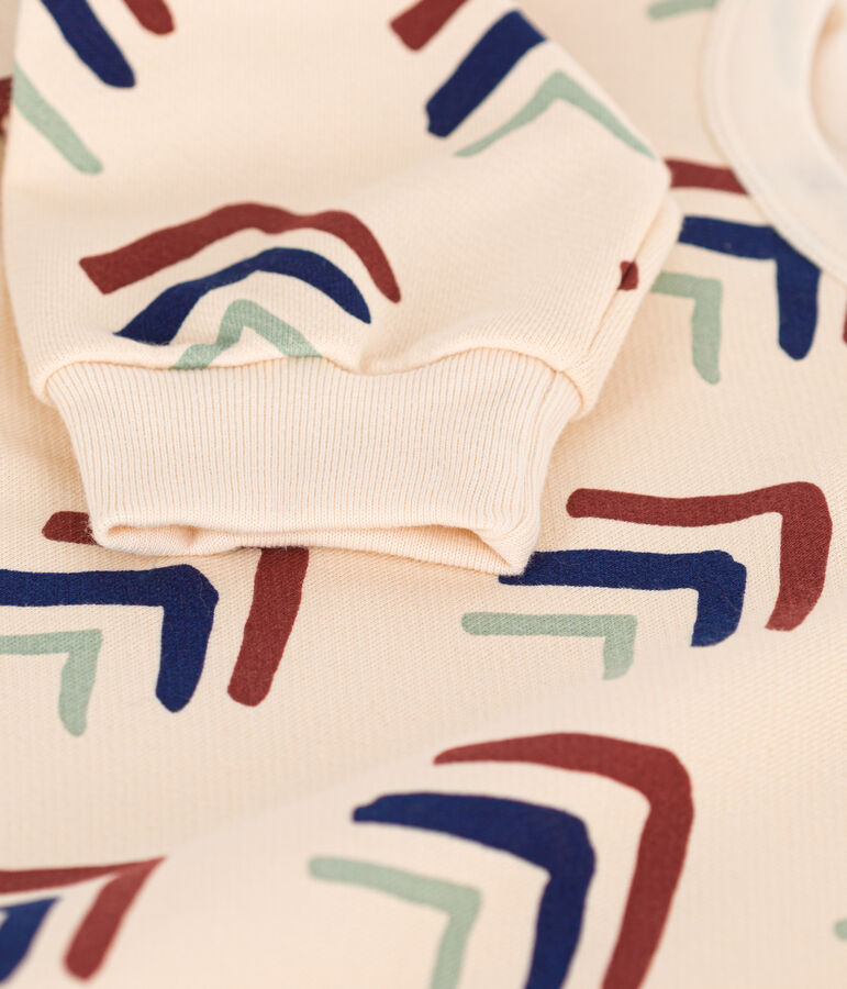 Sweatshirt imprim&eacute; en molleton enfant blanc AVALANCHE/ MULTICO