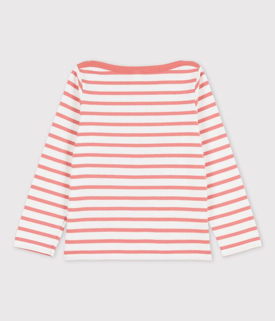 Marinière en coton enfant fille / garçon blanc MARSHMALLOW/ PAPAYE