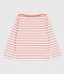 Marinière en coton enfant fille / garçon blanc MARSHMALLOW/ PAPAYE