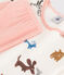 Chemise de nuit chien petite fille en molleton blanc/multicouleur