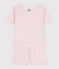 Pyjama short enfant en coton rose FLEUR