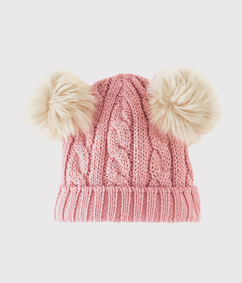 Bonnet  enfant fille rose CHARME/jaune OR