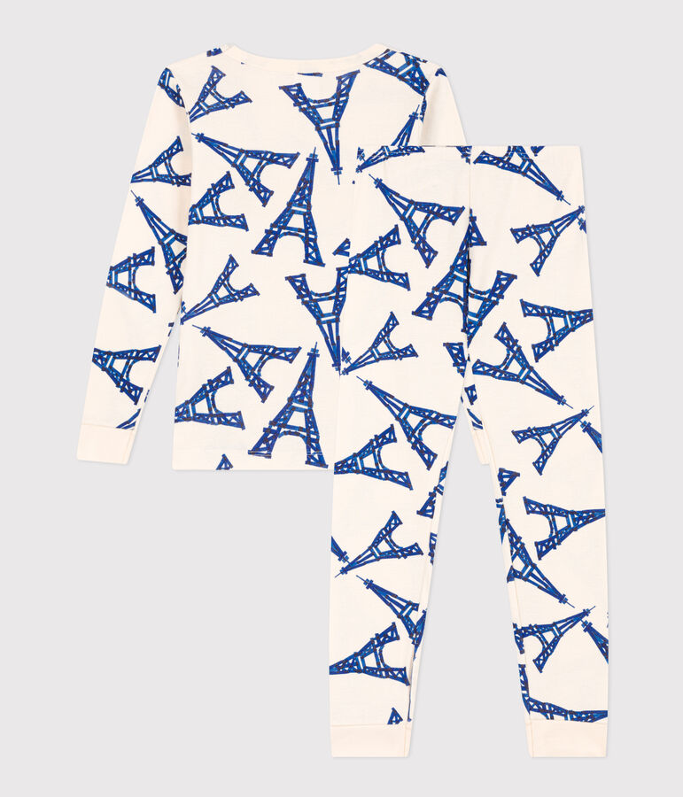 Pyjama ajust&eacute; en coton enfant blanc AVALANCHE/ MULTICO