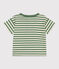 T-shirt bébé en coton à manches courtes rayé vert PALMERAIE/ AVALANCHE