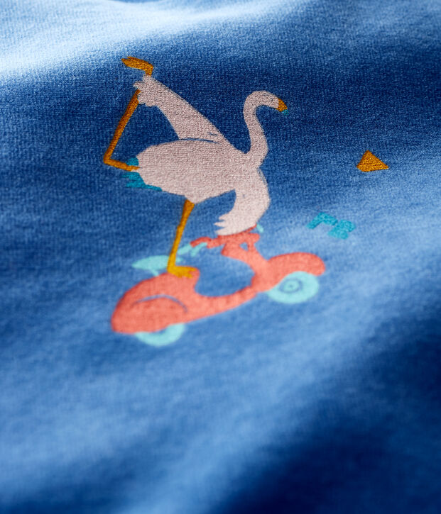 Dors-bien bleu b&eacute;b&eacute; en velours bleu