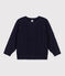 Pull irlandais en coton enfant fille / garçon bleu SMOKING