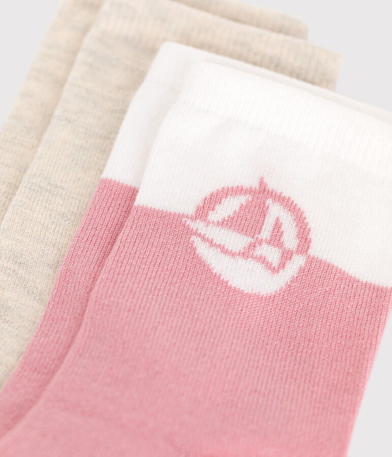 2 paires de chaussettes enfant fille en coton logo variante 1