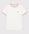 Tee-shirt femme en coton manches courtes uni blanc
