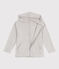 Sweatshirt zippé à capuche enfant en coton uni gris BELUGA CHINE