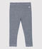 Legging en coton bébé. bleu SMOKING/blanc MARSHMALLOW