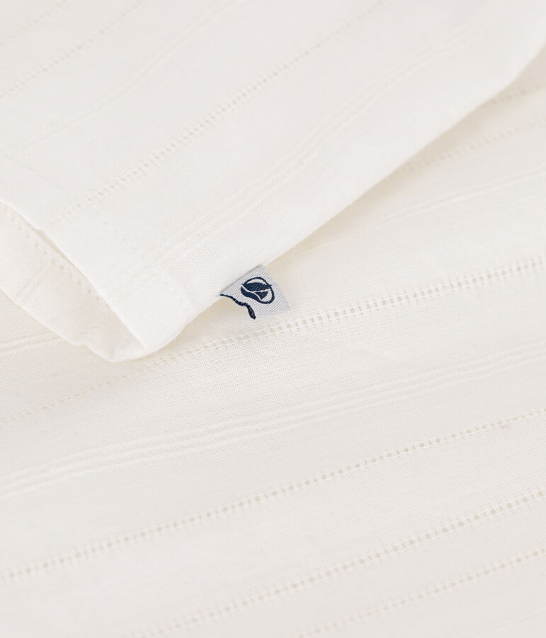 Blouse enfant en coton manches courtes unie blanc ECUME
